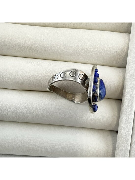 Jay King DTR Sterling Silver Blue Lapis Lazuli Faceted Ring  Jay King Ring Lapis Lazuli Blue Modernist Triangle Sterling Silver 925 size 9